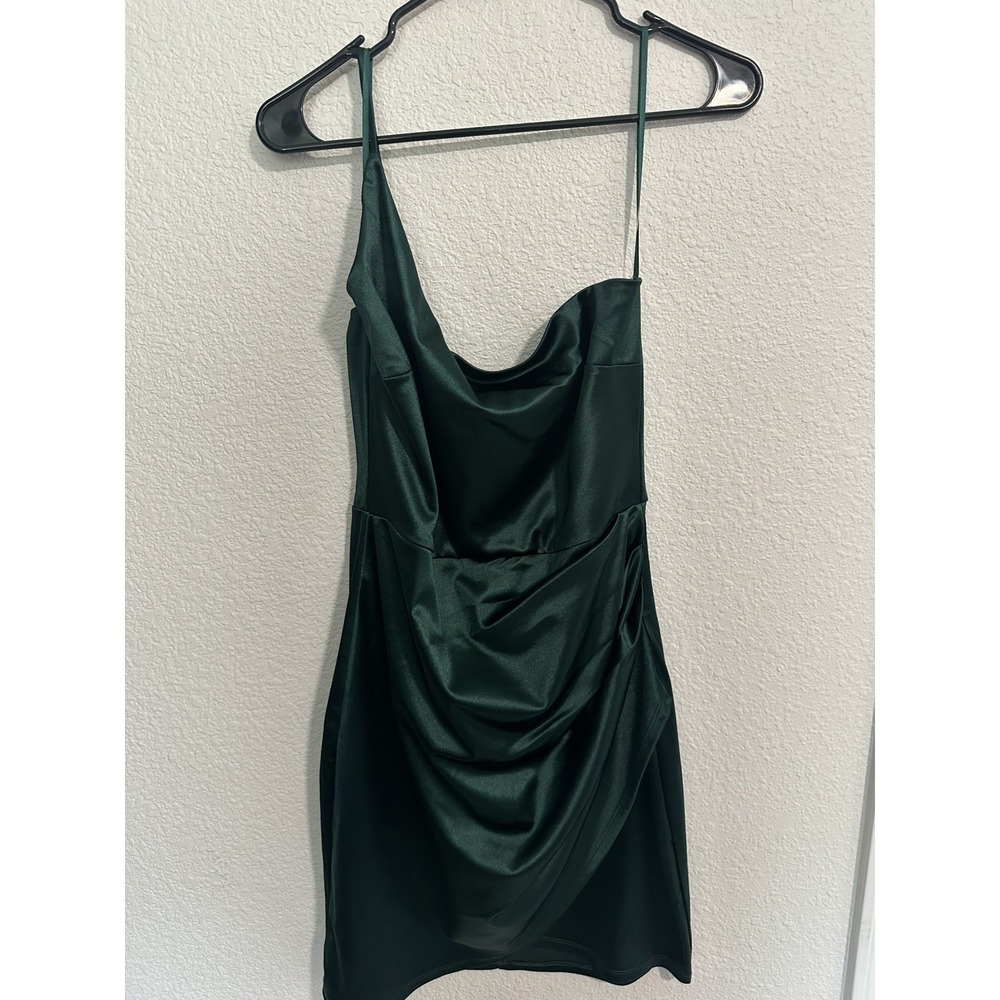 Windsor Emerald Green Short‎ One Shoulder Spaghetti Strap Dress - Size XL